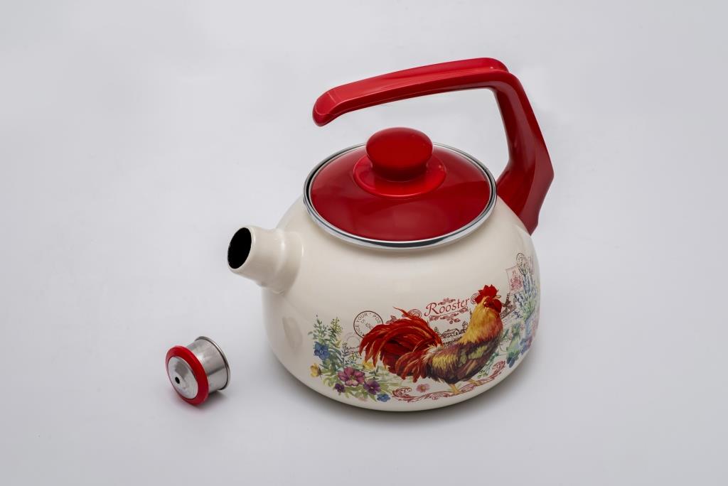 Чайник эмалированный с бакелитовой ручкой, со свистком, 2.5 л