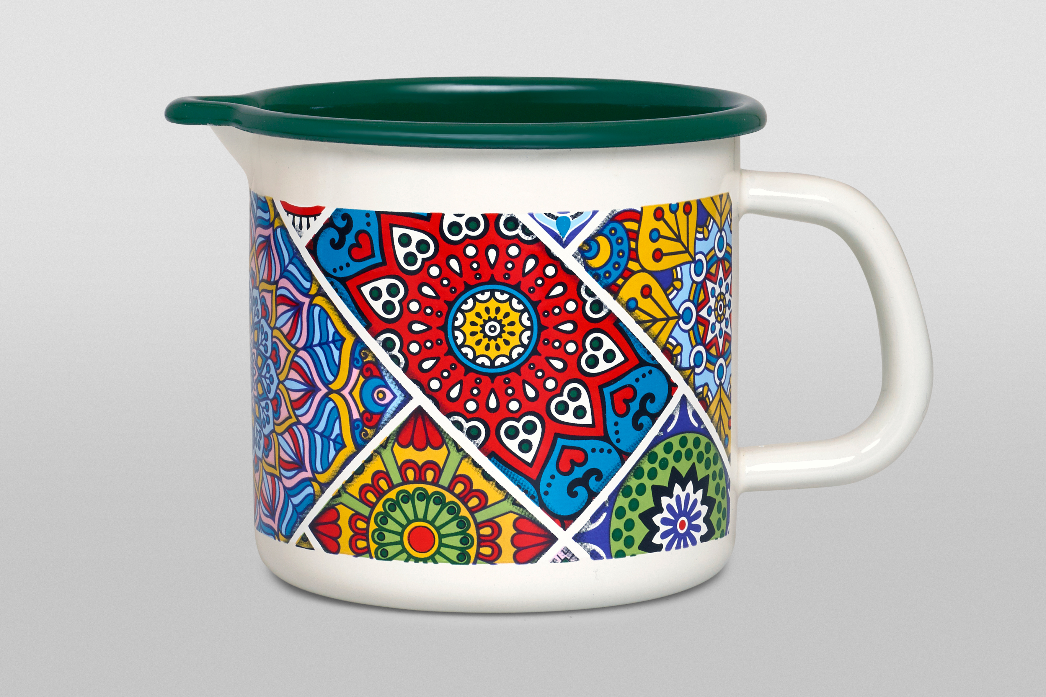 Кружка эмалированная с носиком, 10 см, 0.8 л