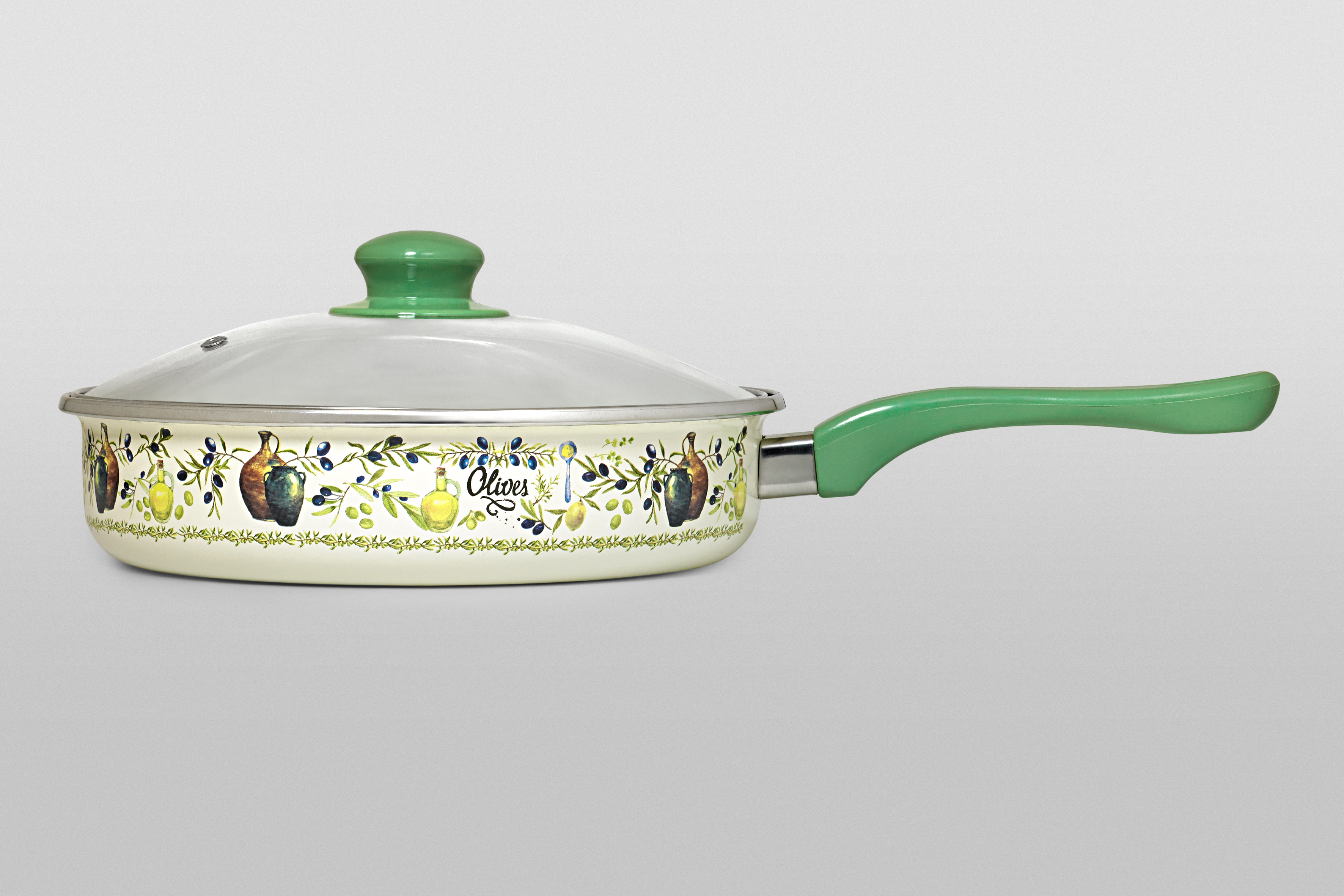 Сковорода со стеклянной крышкой и бакелитовыми ручками, 2.7 л