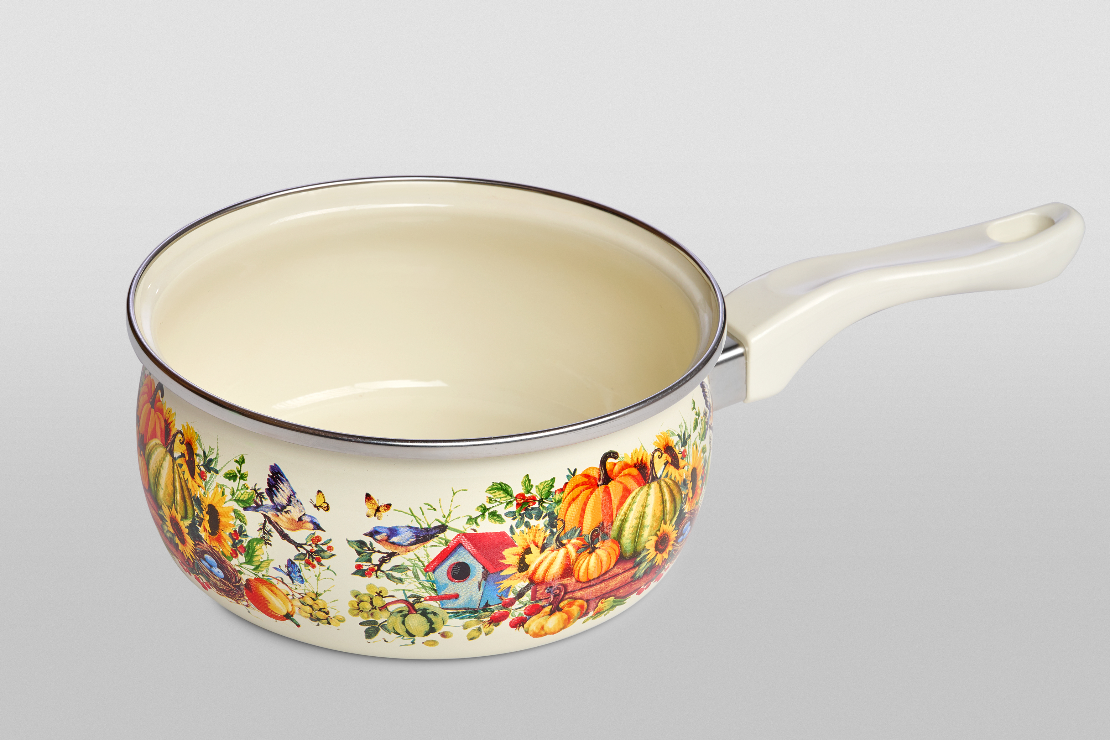 Ковш эмалированный со стеклянной крышкой, 1.6 л