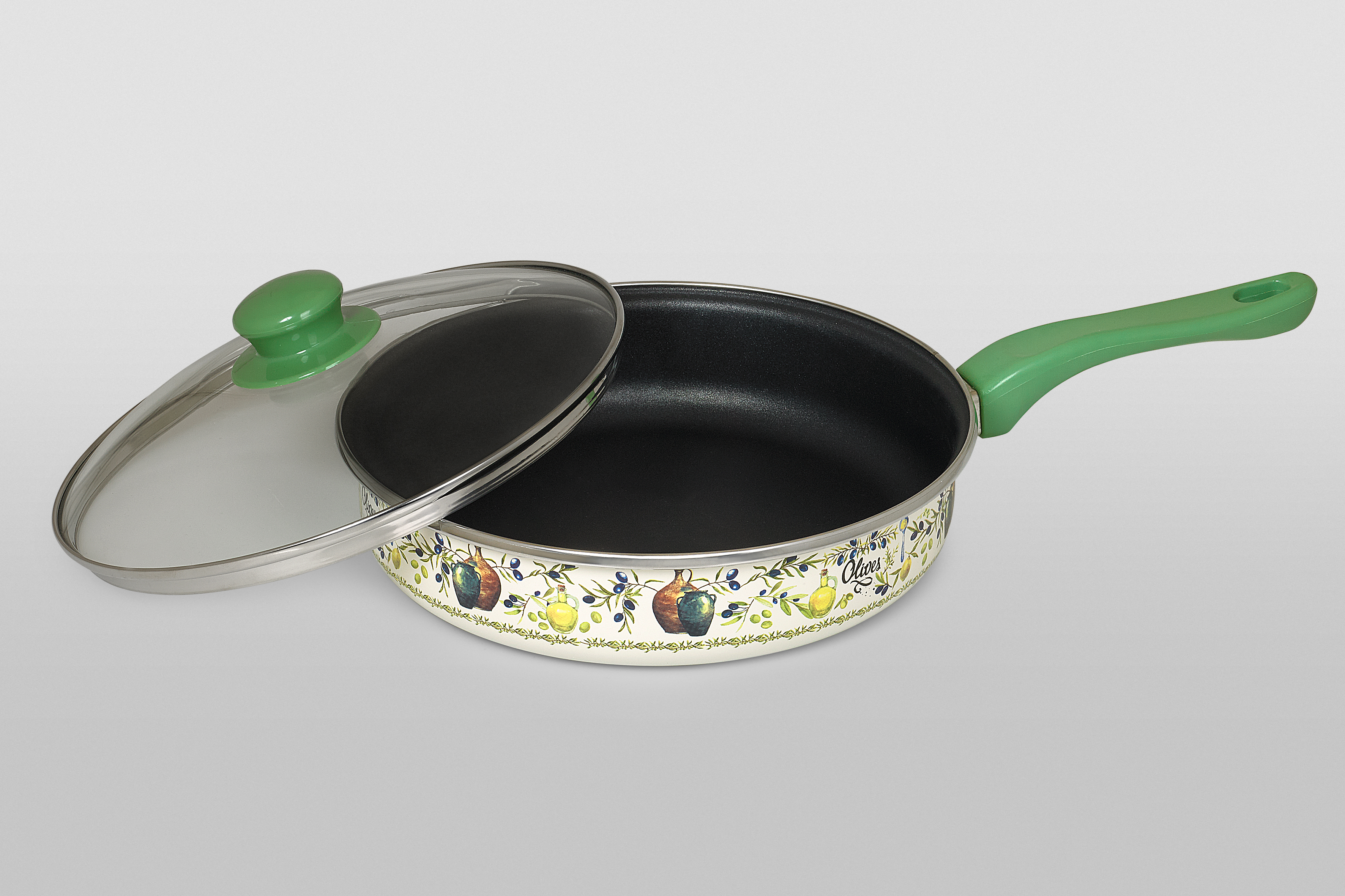 Сковорода со стеклянной крышкой и бакелитовыми ручками, 2.7 л