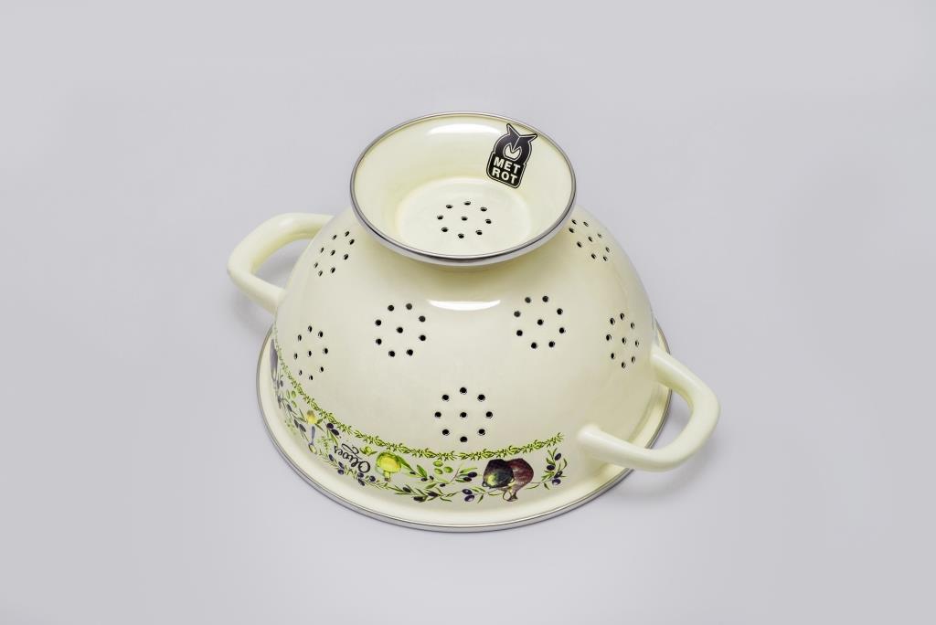 Дуршлаг эмалированный, диаметр 20 см, 2.5 л