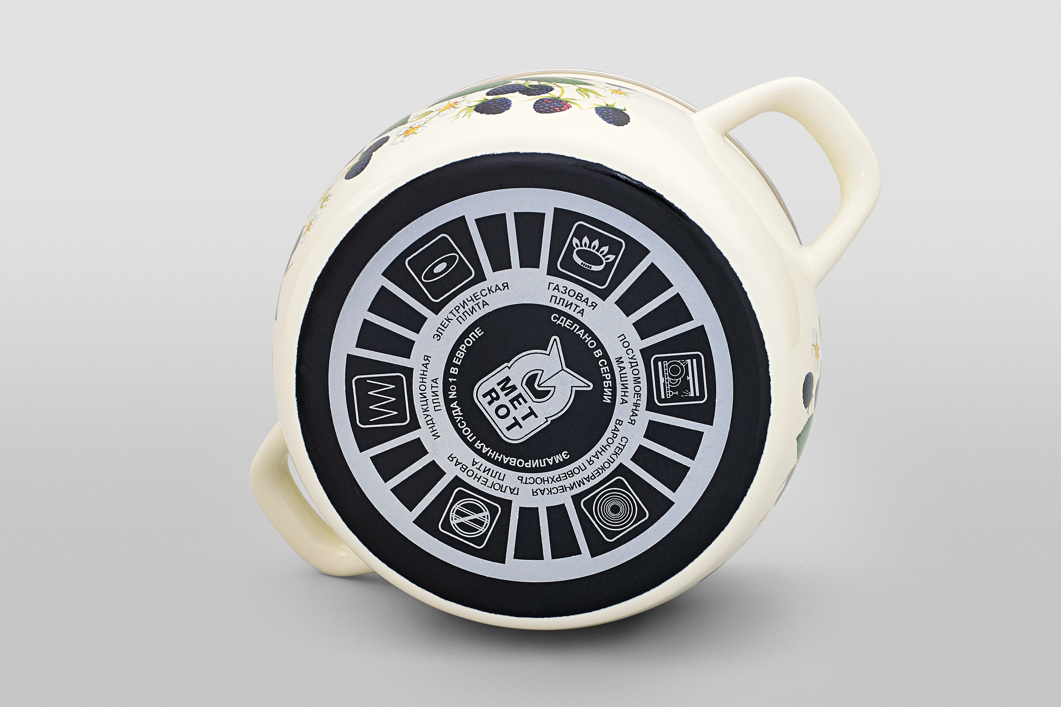 Набор посуды 6/1: кастрюли эмалированные со стеклянными крышками 2.4 л, 3.3 л, 5.7 л