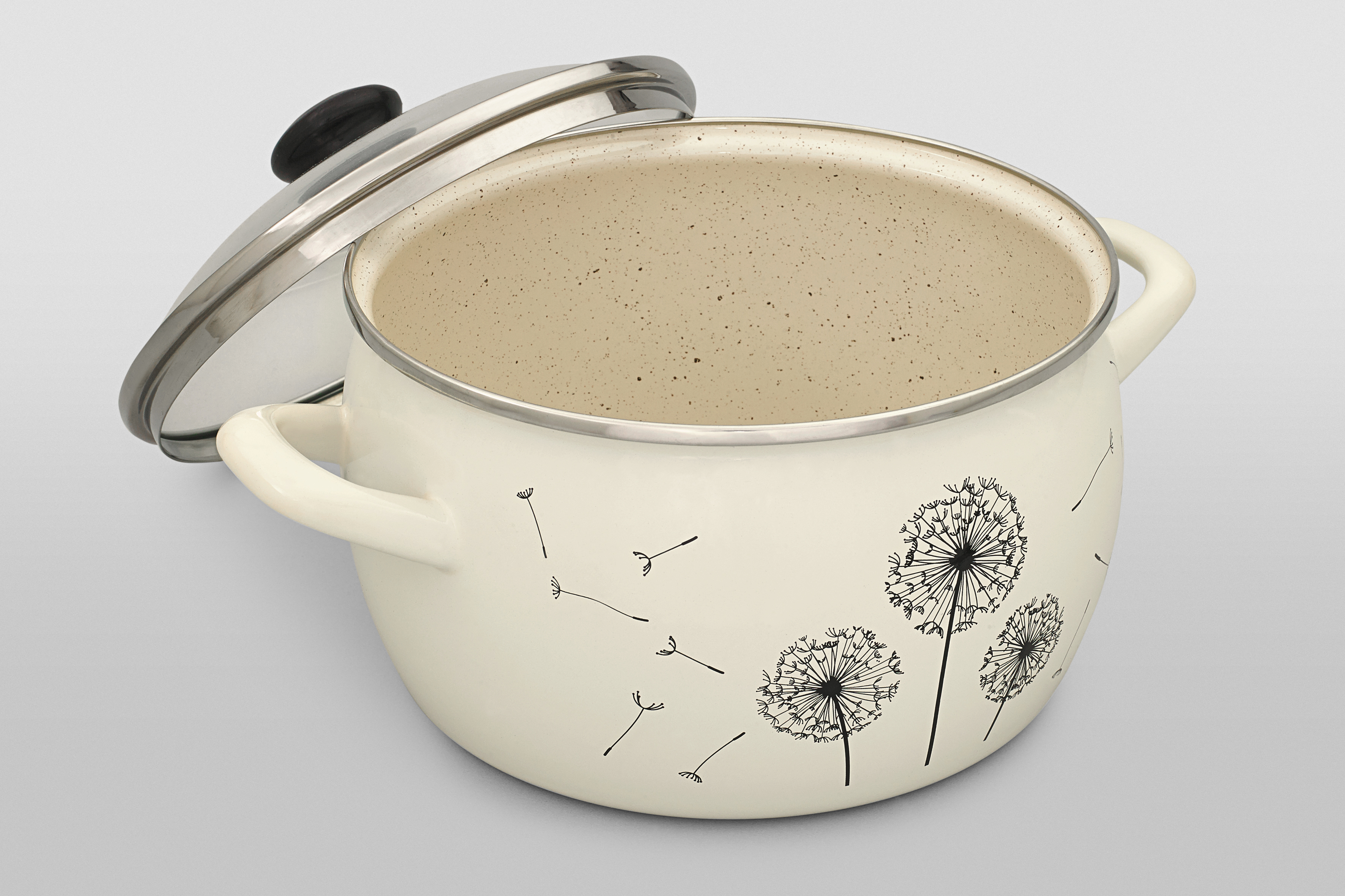 Набор посуды 6/1: кастрюли эмалированные со стеклянными крышками 2.4 л, 3.3 л, 5.7 л