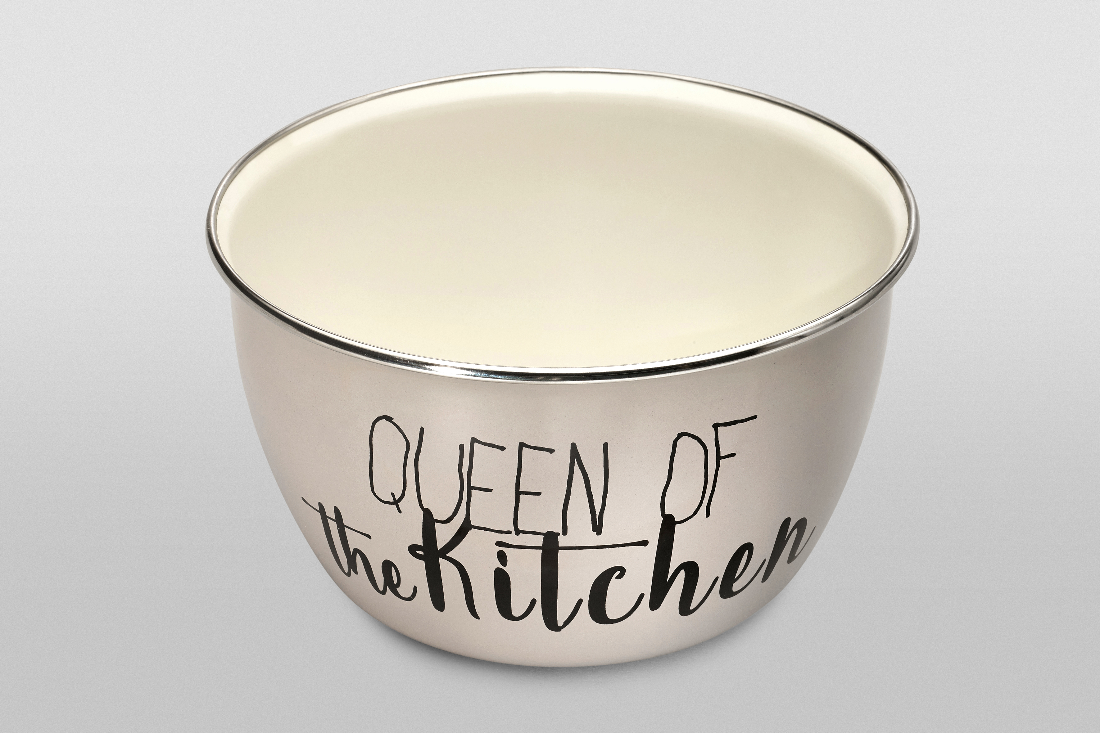 Миска эмалированная без ручек с пластиковой крышкой, 1.7 л