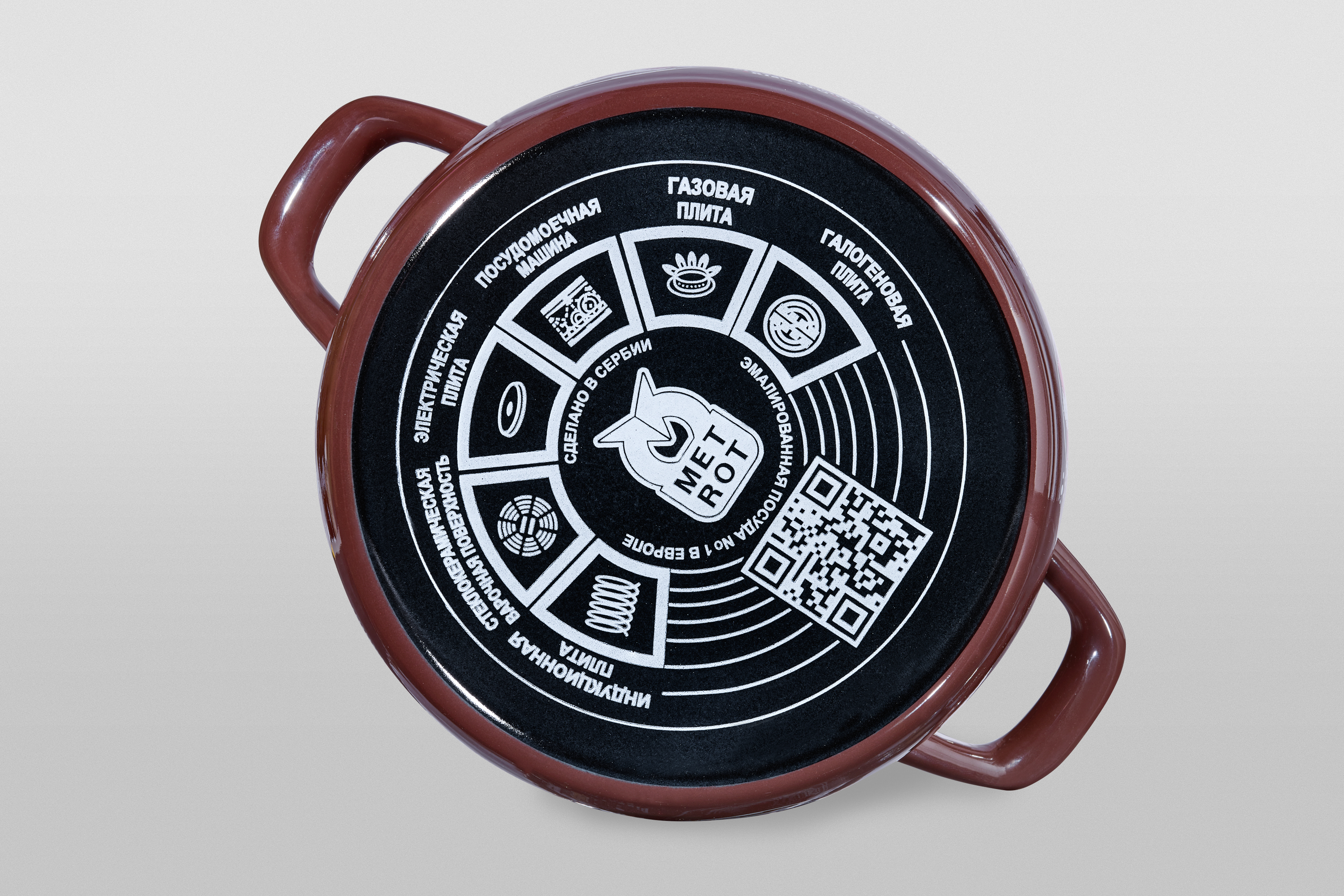 Набор посуды 6/1: кастрюли глубокие эмалированные со стеклянными крышками: 2.2 л, 3.1 л, 5.4 л