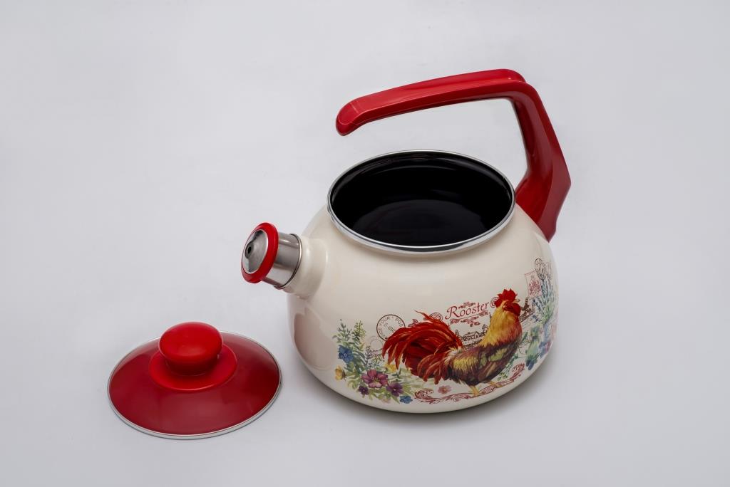 Чайник эмалированный с бакелитовой ручкой, со свистком, 2.5 л