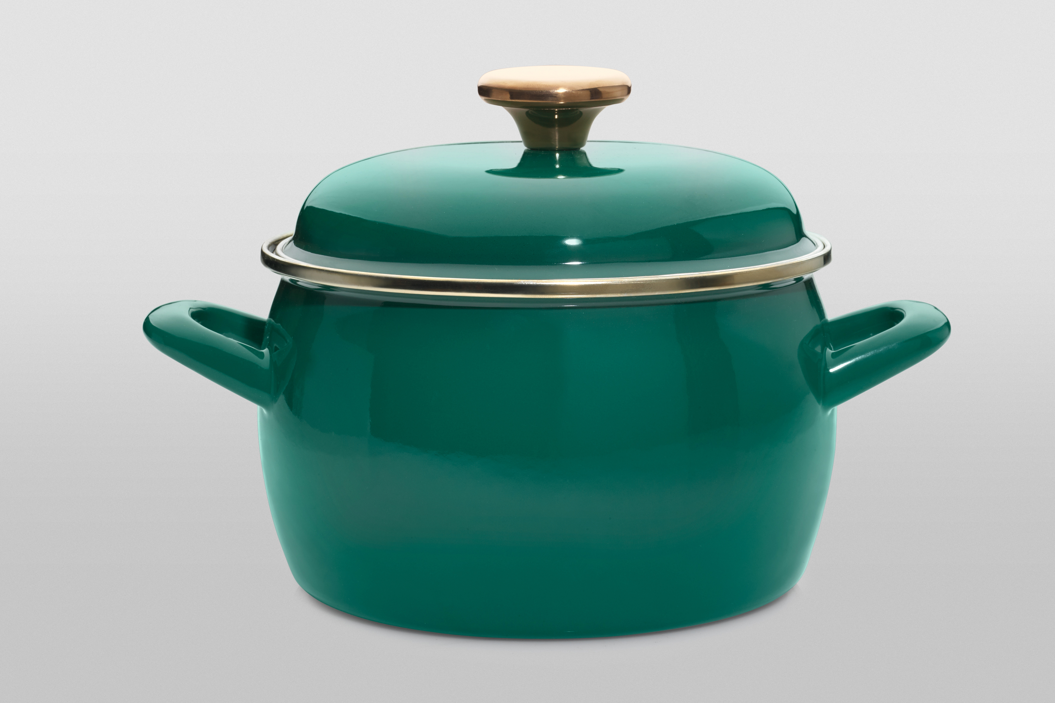 Кастрюля глубокая эмалированная с металлической крышкой, 3.3 л