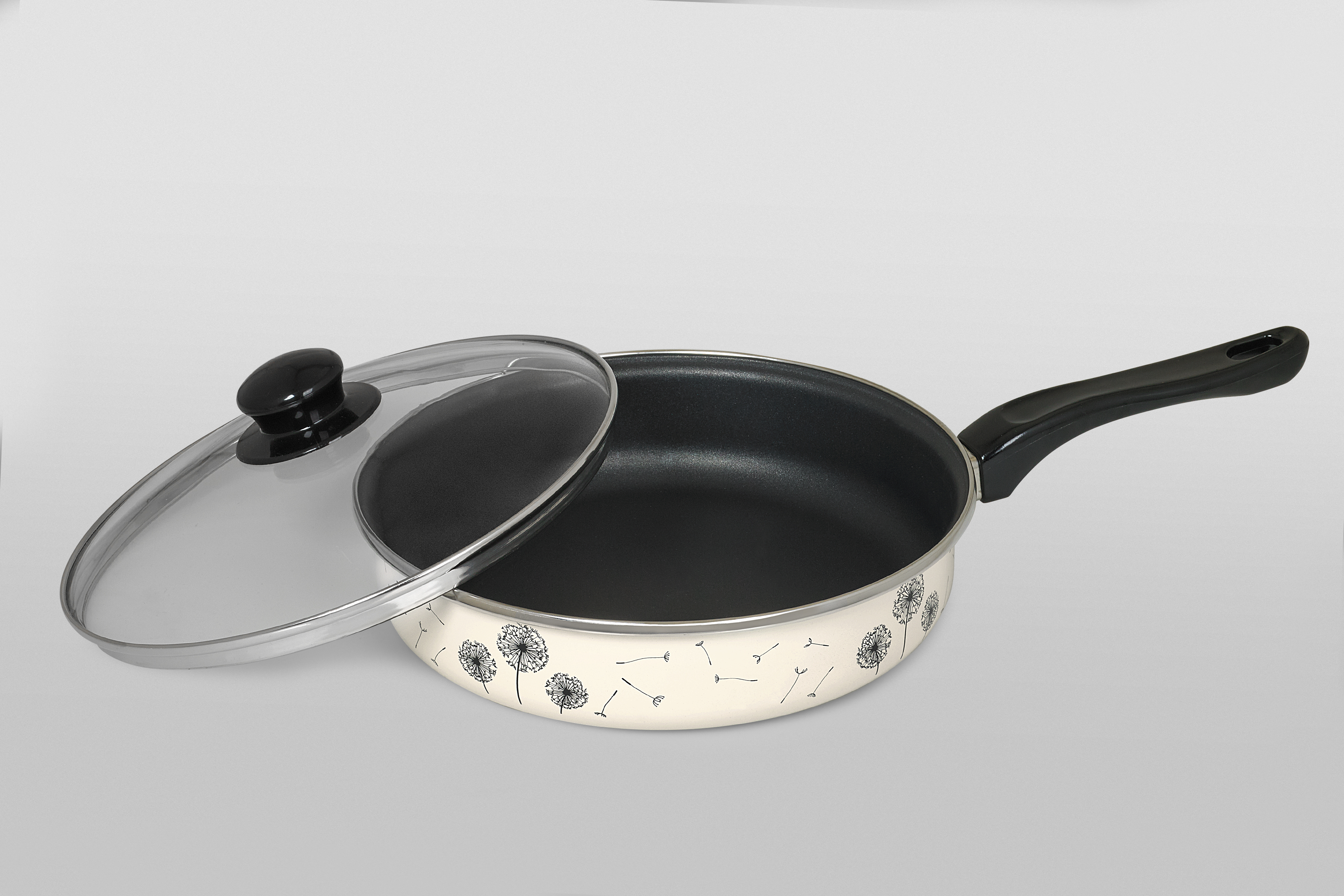 Сковорода со стеклянной крышкой и бакелитовыми ручками, 2.7 л