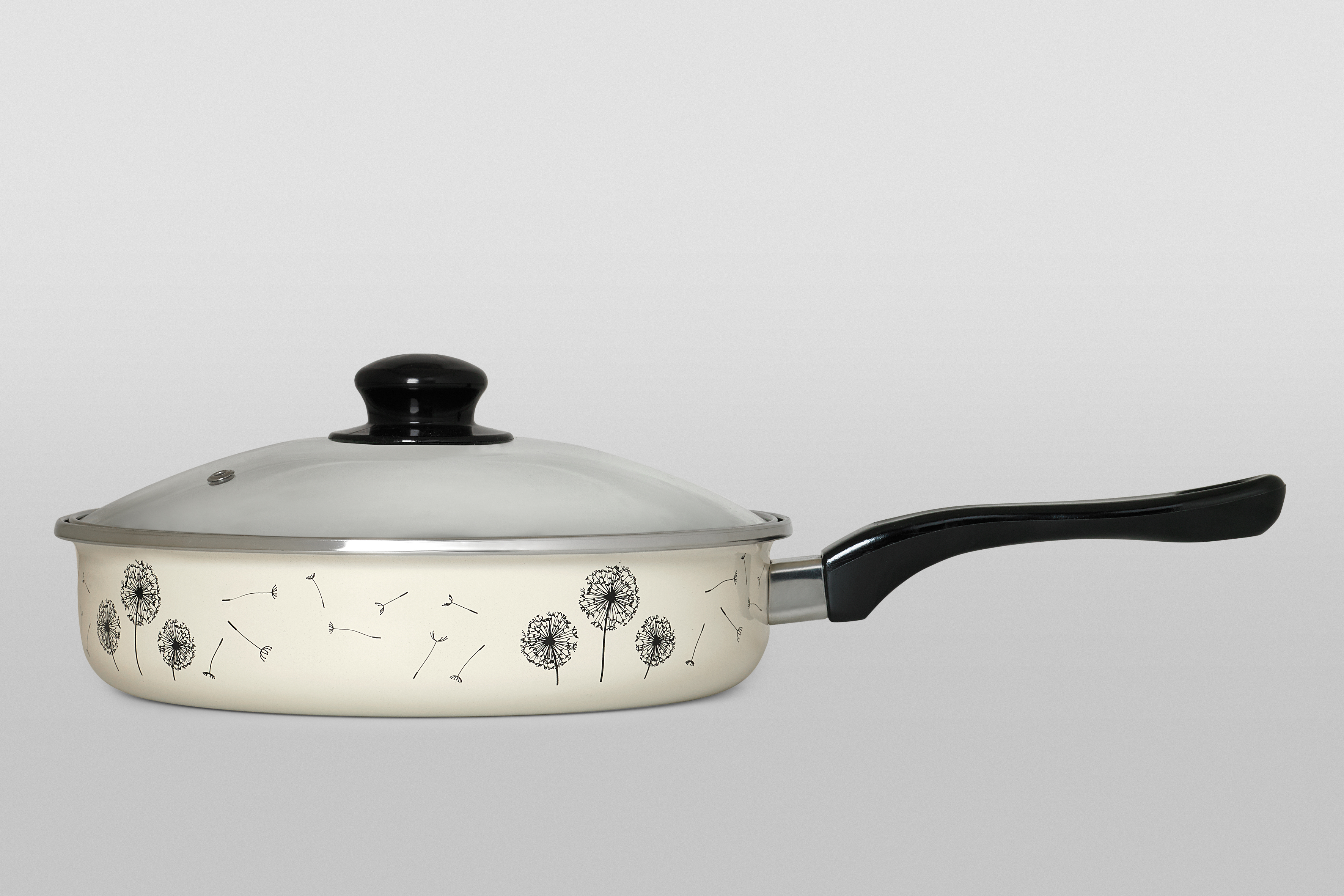 Сковорода со стеклянной крышкой и бакелитовыми ручками, 2.7 л