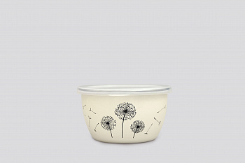 Миска эмалированная без ручек с пластиковой крышкой, 1.7 л