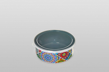 Миска эмалированная без ручек с пластиковой крышкой, 18 см, 1.8 л