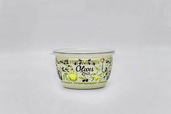 Миска эмалированная без ручек с пластиковой крышкой, 1.75 л