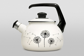 Чайник эмалированный с бакелитовой ручкой, со свистком, 2.5 л