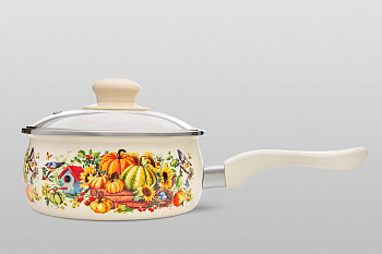 Ковш эмалированный со стеклянной крышкой, 1.6 л