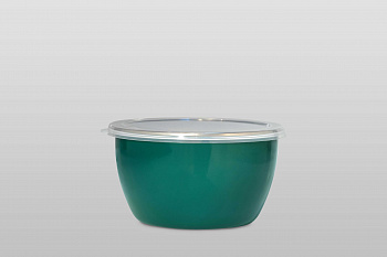 Миска эмалированная без ручек с пластиковой крышкой, 2.4 л