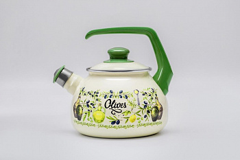 Чайник эмалированный с бакелитовой ручкой, со свистком, 2.5 л