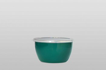 Миска эмалированная без ручек с пластиковой крышкой, 1.7 л