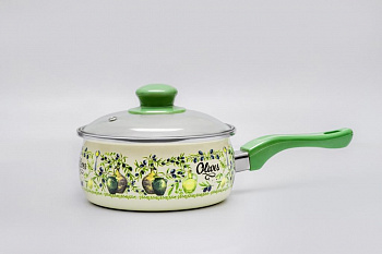 Ковш эмалированный со стеклянной крышкой, 1.65 л